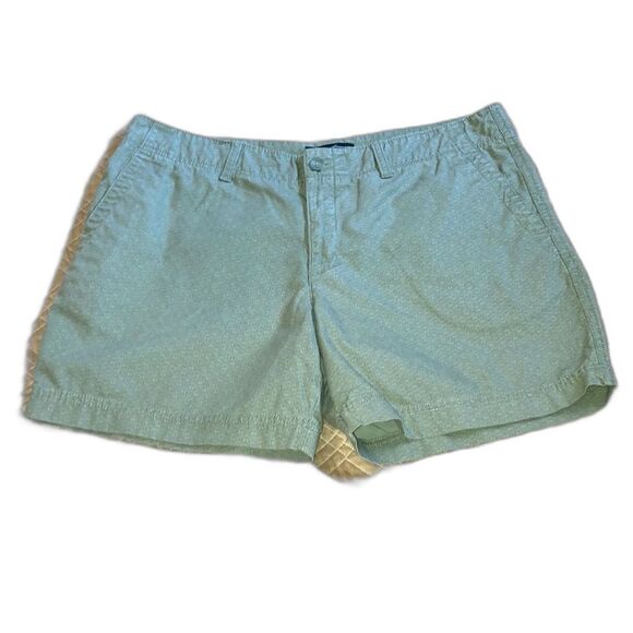 EDDIE BAUER Shorts Green Geometric Pattern Womens Plus Size 14 - Picture 1 of 9